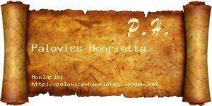 Palovics Henrietta névjegykártya